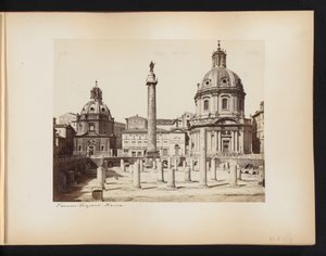 View of the Forum of Trajan in Rome, with the Column of Trajan and the churches of Santissimo Nome di Maria and Santa Maria di Loreto, Italy by Anonymous