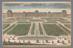 View of the Palais des Tuileries in Paris seen from the Jardin des Tuileries
