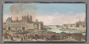 View of the Town Hall and the Seine River in Paris by Anonymous