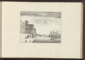 View of the Palace of Cardinal Caraffa on the Coast of Naples (Pallais de Mont Alto à Naples) (Palaces and Monuments in Venice, Livorno, Naples, and Rome) by Anonymous