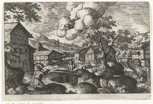 God Appearing to an Old Man (series title: Landscapes with Mythological and Biblical Scenes) by Anonymous