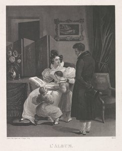 Interior with a Family Looking at a Print Album by Anonymous