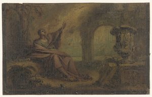 John on Patmos (?) by Anonymous