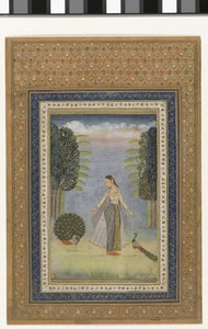 Kakubha Ragini: a Forlorn Lady Walking Amongst Peacocks