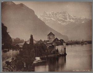 Castle of Chillon on Lake Geneva, in the Distance the Dents du Midi