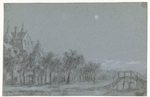 Church Building Behind Row of Trees by Anonymous