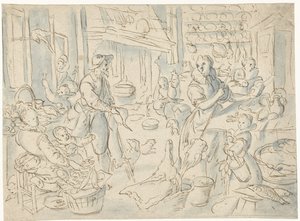 Kitchen Scene by Anonymous