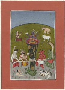 Kurma (incarnation of Vishnu as a turtle) Churning of the Ocean Avatars of Vishnu (series title) by Anonymous