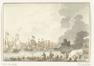 Landing of the English and Dutch Fleet at Cadiz, 1702 by Anonymous