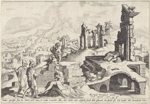 Landscape with Job on the Dung Heap by Anonymous