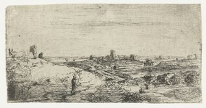 Landscape with a Cow by Anonymous