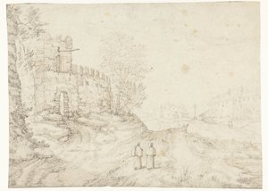 Country Road along City Wall and Monastery by Anonymous