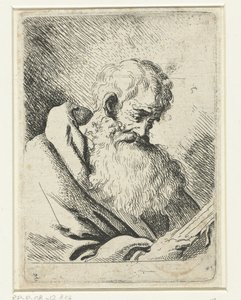 Old Man Reading by Anonymous