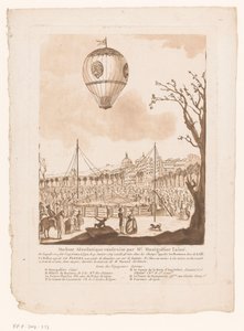 Balloon, Le Flezel, by Joseph-Michael Montgolfier the Elder Outside Lyon by Anonymous