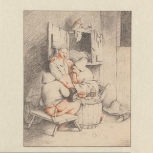 Man Flirting with a Young Barmaid by Anonymous