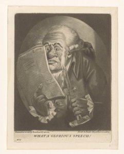 Man Reading the Newspaper by Candlelight by Anonymous