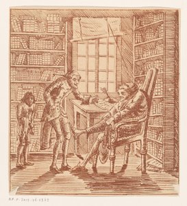 Man with Two Servants in a Study by Anonymous