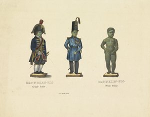 Manneken Pis in Various Outfits, 1817 by Anonymous