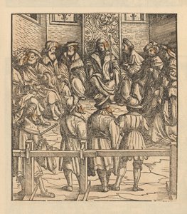 Men in a Council Chamber by Anonymous