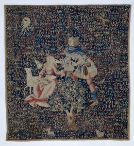 Millefleurs with Shepherd and Shepherdess (fragment)