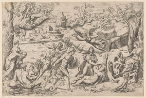 Mythological Scene with a Sleeping Woman by Anonymous