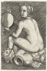 Naked Woman Sitting on Armor