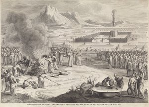 Offering of a Red Cow by the Israelites (Solemnity of Burning the Red Heifer Outside the Camp of Israel) by Anonymous