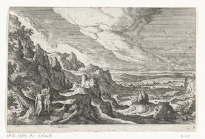 Meeting on the Road, Landscapes with Mythological and Biblical Scenes (series title) by Anonymous