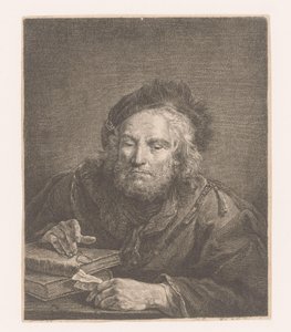 Old Man with Books and Glasses