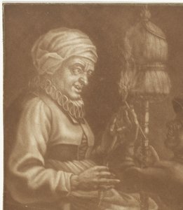 Old Woman with a Spinning Wheel by Anonymous