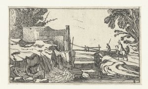 Path by a Waterfall (series title: Landscapes after Esaias van de Velde) by Anonymous