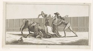 Picador Fallen from His Horse (Collection of the Principal Maneuvers of a Bullfight)