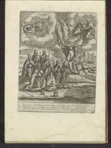 Pius V, Philip II, Alvise I Mocenigo, Sebastiano Vernier, Marcantonio Colonna, and Don Juan of Austria Kneeling Before Faith (Scenes from Venetian Life series) by Anonymous