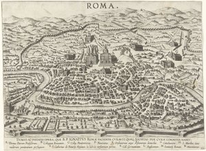 Map of Rome with the foundations of Ignatius of Loyola (Scenes from the life of Ignatius of Loyola series)