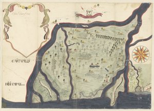 Map of the Island Dieuw or Diewij on the Coromandel Coast, India