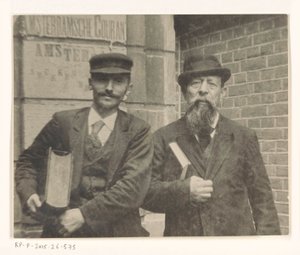 Portrait of Bookseller David Blok with Another Man by Anonymous