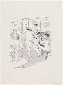 Portrait of Dancing Black Clown Chocolat in English Bar in Paris by Anonymous