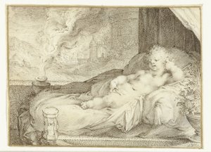 Putto Lying on a Bench by Anonymous