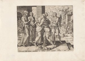 Raguel Welcomes Tobias by Anonymous
