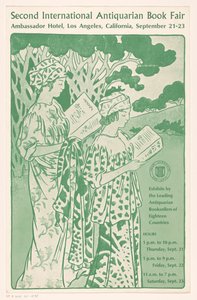 Advertisement for the Second International Antiquarian Book Fair in Los Angeles (title on object: Second International Antiquarian Book Fair) by Anonymous