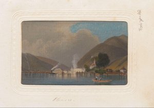 Reproduction of a Print of a View of Ebensee in Austria by Anonymous