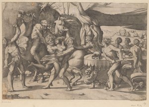 Abduction of a Woman by a Man and a Satyr (Battle between the Lapiths and Centaurs, series title) by Anonymous