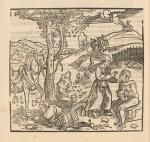 Riders by a Tree and a Witch by Anonymous