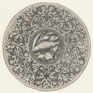 Plate with Sea Creatures and Moresques by Anonymous