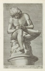 Sculpture of a boy with a thorn in his foot