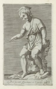 Sculpture of a Boy Fishing by Anonymous