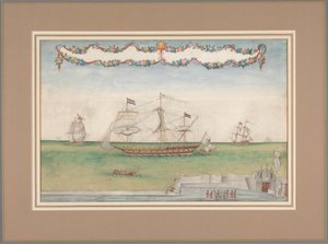 Spanish Ships at a Fort by Anonymous