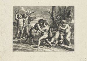 Playing Putti in a Landscape by Anonymous