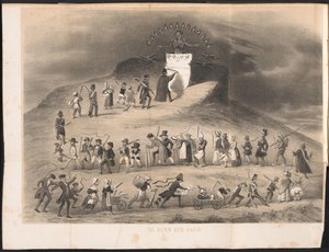 Caricature in Leiden Student Almanac, 1854