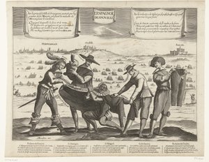 Satire on the Spaniards after the Loss of Breda, Thionville, Perpignan, Portugal, and Catalonia, 1643 by Anonymous